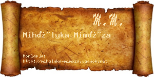 Mihályka Mimóza névjegykártya
